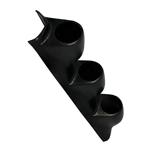 GlowShift Universal 60mm Black Triple Pillar Gauge Pod Holder