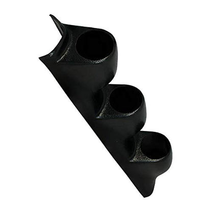 GlowShift Universal 60mm Black Triple Pillar Gauge Pod Holder