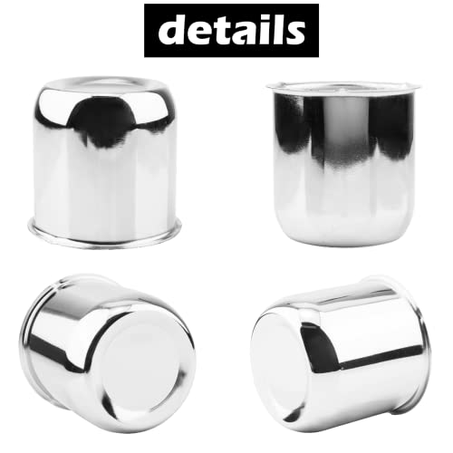 2Pcs 2.91" OD 2.91" H Push Through Trailer Wheel Center Cap for Rim - color: Chrome, size: 2.91" OD 2.91" H