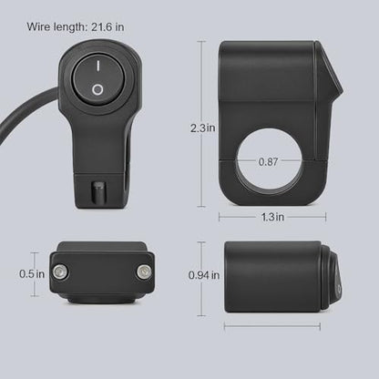 Motorcycle Handlebar Switch ATV Light Switch Waterproof Aluminum Alloy Toggle Switch for Motorcycle Light Bike Light Spotlight 7/8"(22MM) 1 Pcs