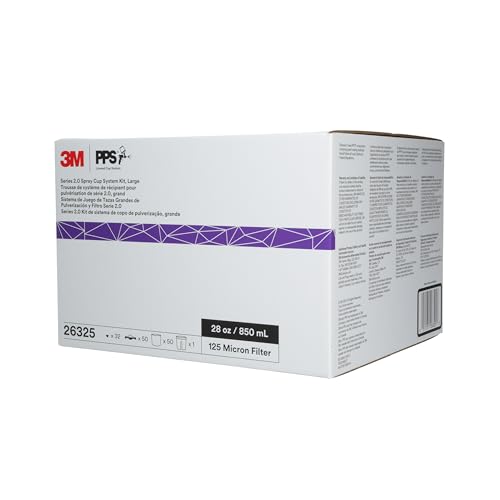 3M PPS 2.0 Spray Gun Cup Lids and Liners Kit, 26325, 28 oz, Large - size: Large, 125-Micron Filter
