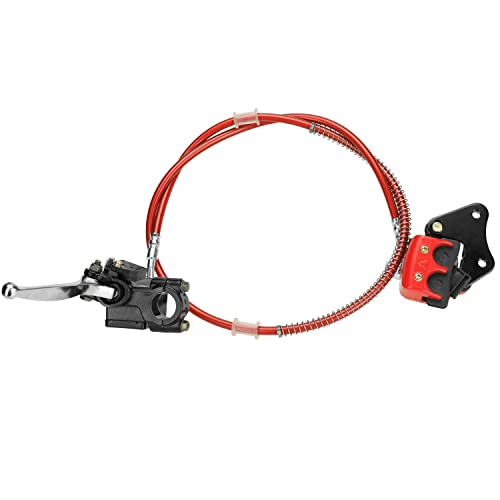 FVRITO Front Disc Hydraulic Brake Master Cylinder Caliper Handle Lever Line Assembly with Brake Pads for 50cc 70cc 90cc 110cc 125cc SSR TaoTao Apollo Coolster Moped Scooter Chinese Pit Dirt Bike Red - color: Red