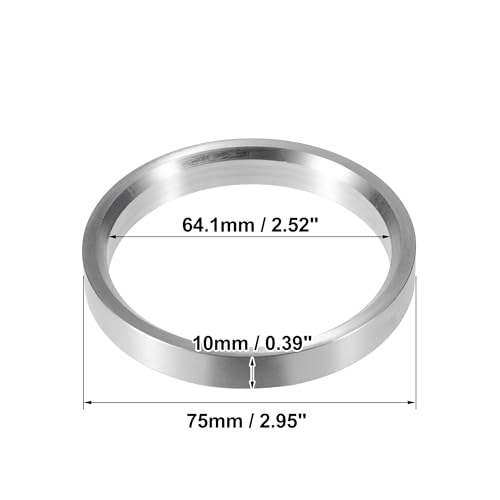 X AUTOHAUX 4pcs OD 75mm to ID 64.1mm Aluminum Alloy Car Hub Centric Rings Wheel Bore Center Spacer - size: 75mm ID to 64.1mm OD