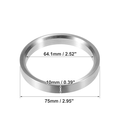 X AUTOHAUX 4pcs OD 75mm to ID 64.1mm Aluminum Alloy Car Hub Centric Rings Wheel Bore Center Spacer - size: 75mm ID to 64.1mm OD