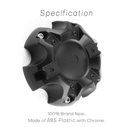 5.55in Wheel Center Caps for Ballistic Center Hubcaps, 4 Pack Glossy Black Center Cover Replacement, 6 lugs - color: Glossy Black