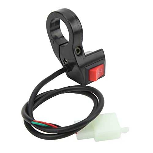 Handlebar Control Switch Three Speed Switch Easy Install Highly Durable for ATV Bike Motorcycle 1 Inch (Plastic Metal)