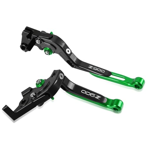 Z900 Motocycle Brake Clutch Levers Set Foldable Extendable - color: Brake Clutch Levers-green+black