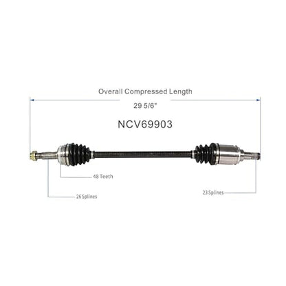 CV Axle Rear Left/Right AWD Compatible With 2003 2004 2005 2006 Pontiac Vibe Base/Toyota Matrix Base XR,Driver/Passenger Side CV Joint Shaft Assembly OE# NCV21069 NCV36178