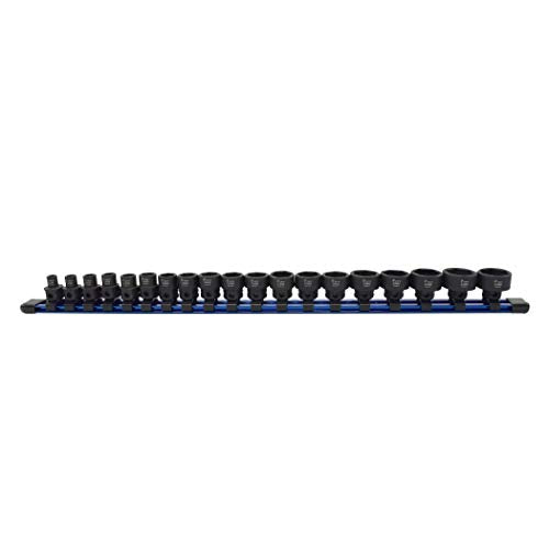 Astro Tools 78319 19pc 3/8" Drive 6-24mm Low Profile Nano Impact Socket Set - No Skips - size: No Skips 3/8" Metric