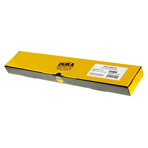 Dura-Gold 80 Grit Gold Pre-Cut PSA Longboard Sandpaper Sheets, Box of 20 - size: 80-Grit