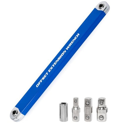 YoShin Ratchet Offset Extender Set,1/4",3/8",1/2" Square Drive Adapters - color: Blue