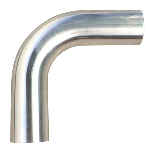 2.5" (63mm) OD 90 Degree Aluminum Elbow Pipe Intercooler Pipe Air Intake Tube, 1.5D Radius, Aluminum Alloy Tube High polished - color: 90 Degree, size: OD 2.5" (63mm)