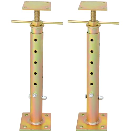 2PCS House Floor Jacks for Leveling,19"-36" Adjustable Screw House Jack Post Pole for Lifting, Heavy Duty Steel Telescoping Jacks Post for Beam Roof Joists Leveling, Crawlspace and Basement Support