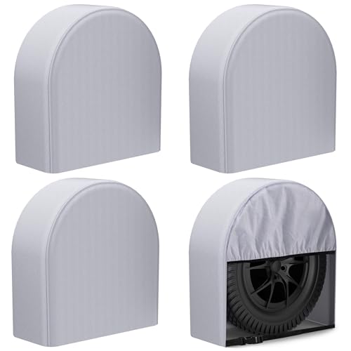 eletecpro RV Tire Covers, Fit 39-42 Inch Tire Diameters, Gray, 4-Pack - color: Gray, size: XXXL (Fits Tire Diameters 39''-42'')