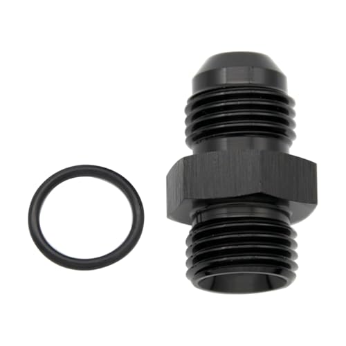 Straight Aluminum 6AN Male Flare to 6AN ORB o ring Boss Port Fuel Pump Rail Adapter Fitting, Black - color: 1 PCS, size: 6AN to 6 AN ORB