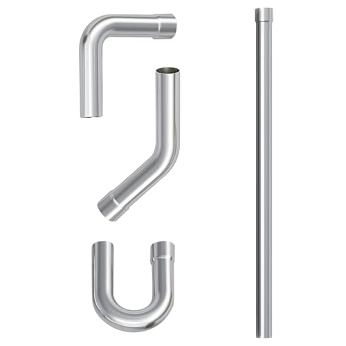 A-KARCK Stainless Steel Mandrel Bends 4 Pcs, 3 Inches 304 Stainless Steel Exhaust Pipe DIY Custom Exhaust Tubing Pipe Straight & U-Bend Kit, Universal Fit - size: 3 inch 4 piece Kit, style: Stainless Steel