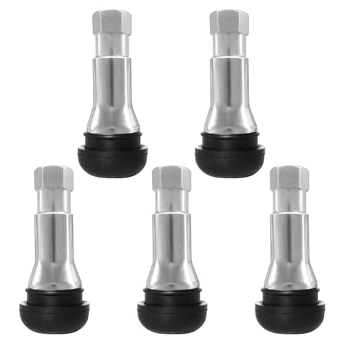5PCS TR413AC Car Tire Valve Stems, Rubber, Snap-in (Silver) - color: Silver