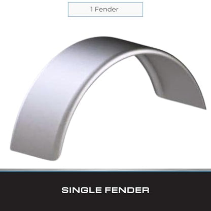 Tie Down Trailer Fender – Single Axle, 16 Gauge Smooth Steel – For 15" Tire Assemblies Only – 31.5" L x 10" W x 13" H (1 Single Replacement Fender) - size: 31.5" x 10" x 13", style: 1 Fender
