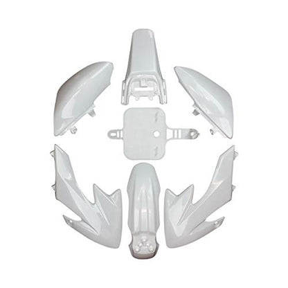 RedCap CRF50 Body Fender Kit for Compatible with XR50 XR 50 CRF 50 SDG SSR Pit Dirt Motor Trail Bike Black with Bolt Work Fairing Plastic 50cc 70cc 90cc 110cc Pit Dirt Bike 7 piece (White)