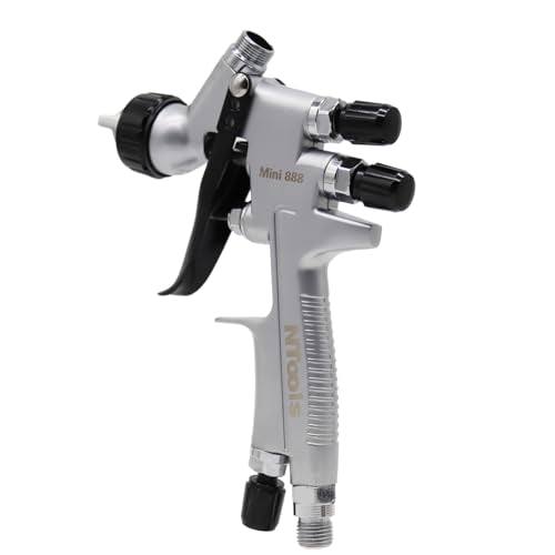 Touch-Up Mini Air Spray Gun, 1.2mm Stainless Steel Nozzle, 250ml Capacity, HVLP Auto Paint Sprayer for Cars and Furniture (Silver, 1.2mm Nozzle) - color: Silver, size: 1.2mm Nozzle