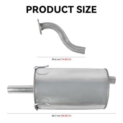 Quiet-Flow SS 54427 Direct Fit Exhaust Muffler Assembly 1.75" Inlet (OD) 2.25" Outlet (OD) Compatible with Honda CR-V 2002 2003 2004 2005 2006