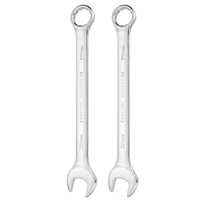 HARFINGTON 2pcs Combination Wrench 22mm Metric 12-Point Box and Open End - size: 22mm