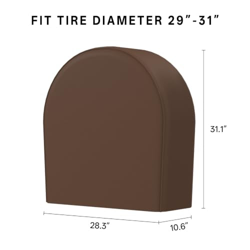 eletecpro RV Tire Covers, Fit 29-32 Inch Tire Diameters, Brown, 4-Pack - color: Brown, size: L (Fits Tire Diameters 29''-32'')