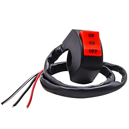 2Pcs Motorcycle Handlebar Switch 7/8" 12V ATV Handlebar for Motorbike Light Bike Light Spotlight 3 Position Control