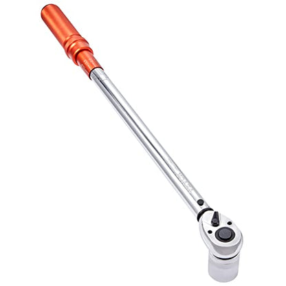 VEVOR 1/2-inch Drive Click Torque Wrench 25-250ft.lb/34-340n.m, Dual-Direction Adjustable Torque Wrench Set with Mechanical Dual Range Scales and Adapters Extension Rod - size: 1/2" 4 PCS