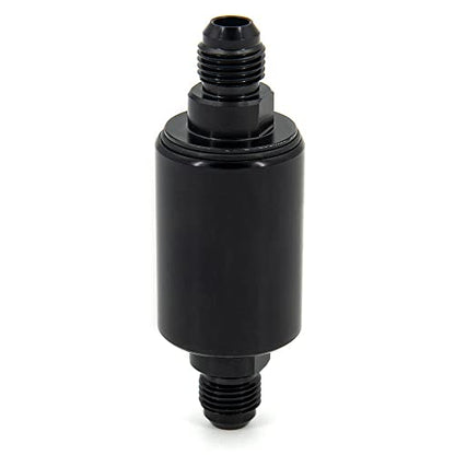 6AN Fuel Filters Removable and Replaceable Black Anodized Aluminum - size: 6AN