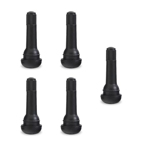 5 PCS Rubber Snap-In Tire Valve Stem, Durable TR414 Tubeless Valve Core Replacement, Universal Automotive Tire Valve Stem for Cars & Motorcycles - size: TR414