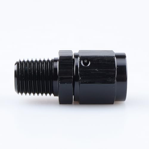 AC PERFORMANCE -6 AN Female to 1/4" NPT Male Swivel Fitting Aluminum Black - color: Black, size: 6AN to 1/4 NPT