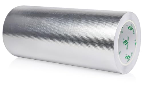 BOMEI PACK Adhesive Aluminum Foil Heat Shield Tape 10inch x 66ft Barrier, Fiberglass Thermal Insulation Reflective Material High Temp Protectionn,1 Pack - size: 10 in x 66 ft