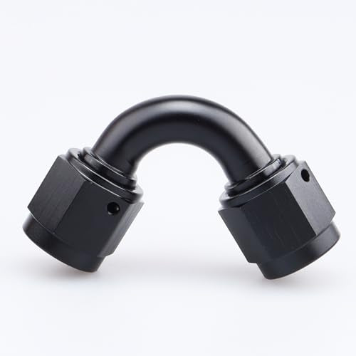 AC PERFORMANCE -6 AN Female to -6 AN Female 120 Degree Swivel Coupler Union Fitting Adapter Aluminum Black - color: Black 120, size: 6AN