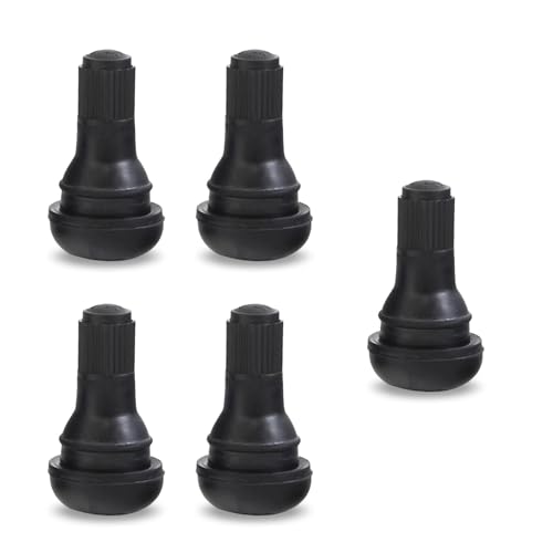 5 PCS Rubber Snap-In Tire Valve Stem, Durable TR412 Tubeless Valve Core Replacement, Universal Automotive Tire Valve Stem for Cars & Motorcycles - size: TR412