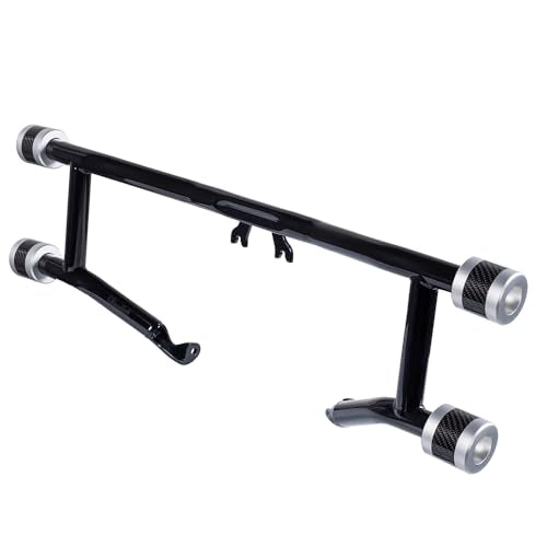 Advanblack Protek Two Step Highway Peg Crash Bar with CNC Slider Fit for 2014-2025 Harley Touring Road Glide Street Glide Electra Glide – Engine Guard Performance Upgrade (Silver CNC w/Carbon Inlay) - color: Silver CNC w/ Carbon Inlay