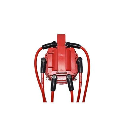 A-Team Performance 6-Cylinder Spark Plug Wire Set - Pack of 6, Red Two-Layer 8.0mm Silicone Wiring - Low-Resistance Ignition Wire Set - Compatible with GMC & Chevy 230/250/292/350 Engines