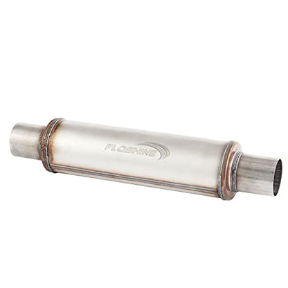 Exhaust Muffler Universal Stainless Steel Straight Through Design,Resonator Super 10 Muffler (2.5'') - size: 2.5''