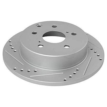 TRQ Performance Front and Rear Brake Rotor Set Coated Drilled Slotted - style: BRA15025