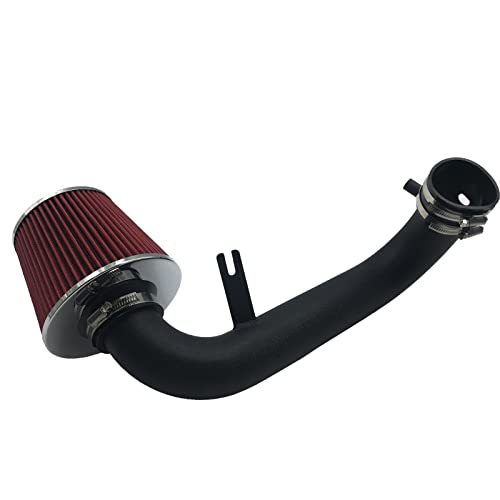 2.5-Inch Cold Air Intake System Kit + Filter Compatible for Honda Civic DX/LX/EX/GX/VP AT/MT 1.7L 2001-2005 AT/MT (Black Tube & Red Filter) - style: Black Tube & Red Filter