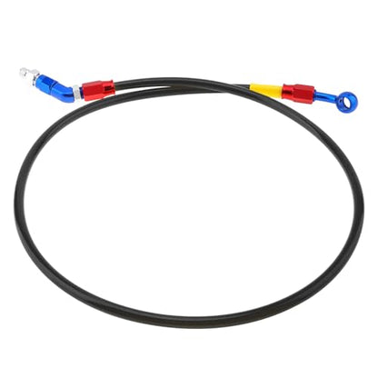 Windance 39inch/100cm 28 Degree Banjo 45 Degree Joint M10 Hydraulic Brake Oil Hose Stainless Steel Braided Brake Line for Motorcycle Scooter ATV Dirt Pit Bike (Black, 39inch/100cm) - color: Black