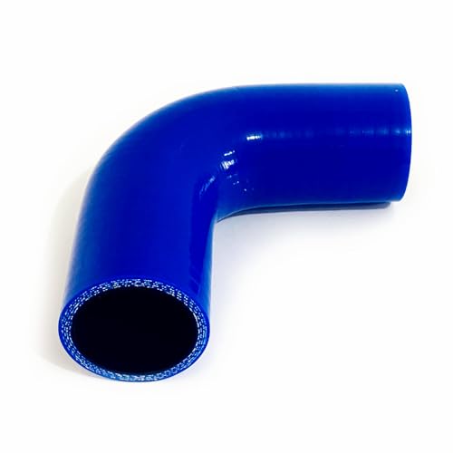 2” ID 90 Degree Elbow Silicone Coupler Hose with Clamps Blue - color: Blue, size: 2" (51mm)