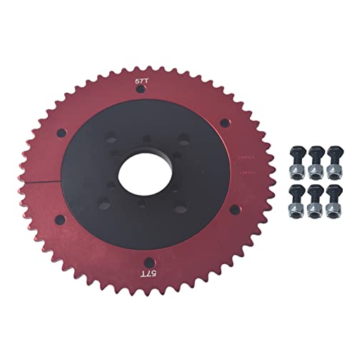 Universal 35 Chain 57T Split Sprocket with Adapter for Predator 212cc 196cc 79cc Go Kart Mini Bike CT200U-EX CT200U BT200X CT100U MB200 MBX11 Motorcycle Black - size: 57 tooth, style: Black