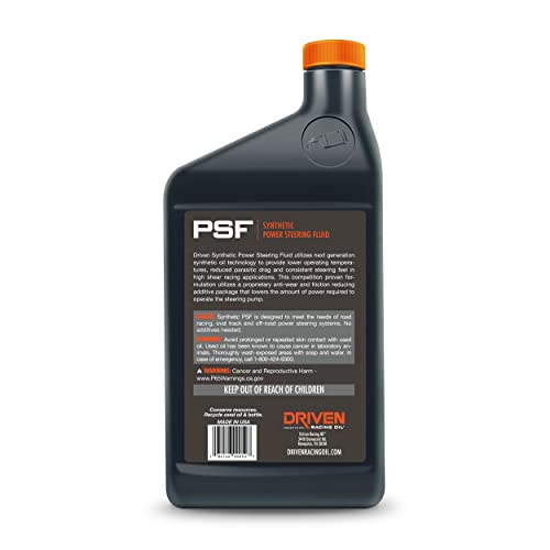 Driven Racing Oil Synthetic Power Steering Fluid Quart Bottle