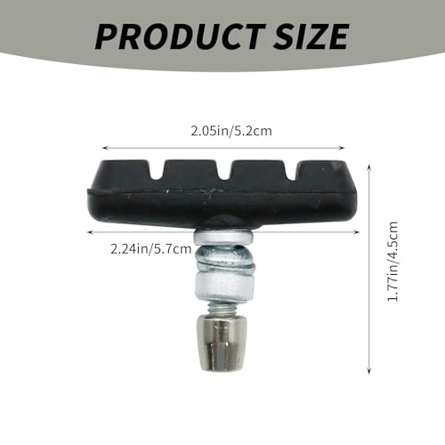2 Pairs Bike V Brake Pads with Hex Nuts Hex Wrench for Mountain Bike, Road Bicycle, MTB, BMX