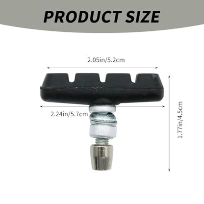 2 Pairs Bike V Brake Pads with Hex Nuts Hex Wrench for Mountain Bike, Road Bicycle, MTB, BMX