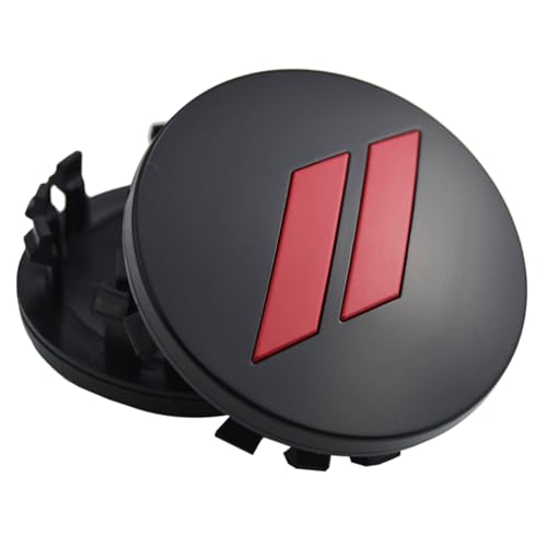 (Set of 4) 63mm=2.5 inches // Slash Wheel Center Caps Covers HubCaps + Tire Valve Stem Caps Trim for Dodge Charger Challenger Durango Hornet Dart R/T SRT Magnum Nitro Journey Caliber Avenger - color: red // on matte black wheel caps + tire valve caps
