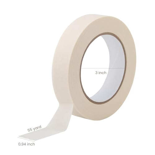 Lichamp Masking Tape 1 inch, 30 Pack General Purpose Masking Tape Bulk Multipack for Basic Use, 1 inch x 55 Yards x 10 Rolls (550 Total Yards) - size: 0.94 inch (Pack of 3)