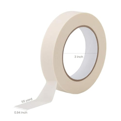 Lichamp Masking Tape 1 inch, 30 Pack General Purpose Masking Tape Bulk Multipack for Basic Use, 1 inch x 55 Yards x 10 Rolls (550 Total Yards) - size: 0.94 inch (Pack of 3)