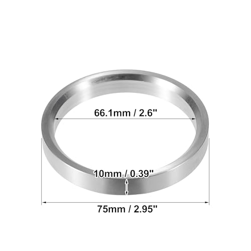 X AUTOHAUX 4pcs OD 75mm to ID 66.1mm Aluminum Alloy Hub Centric Rings - size: 75mm ID to 66.1mm OD
